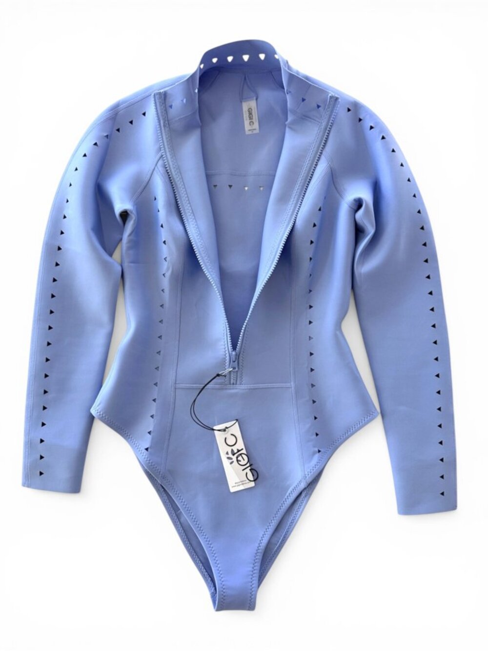 GIGI C Riley Wisteria Lavender One Piece LaserCut Swimsuit Scuba Surfsuit NWT XL - Picture 6 of 9